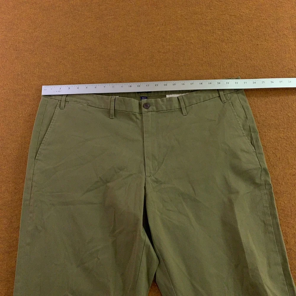 Lands End Mens 46 Green Traditional Fit Stretch Cuffed Chino Pants New